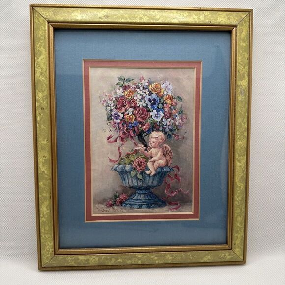 Barbara Mock Mythical Topiary Framed Artwork Signed 11.5"x9.5"‎ Contemporary - Picture 2 of 9